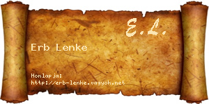 Erb Lenke névjegykártya